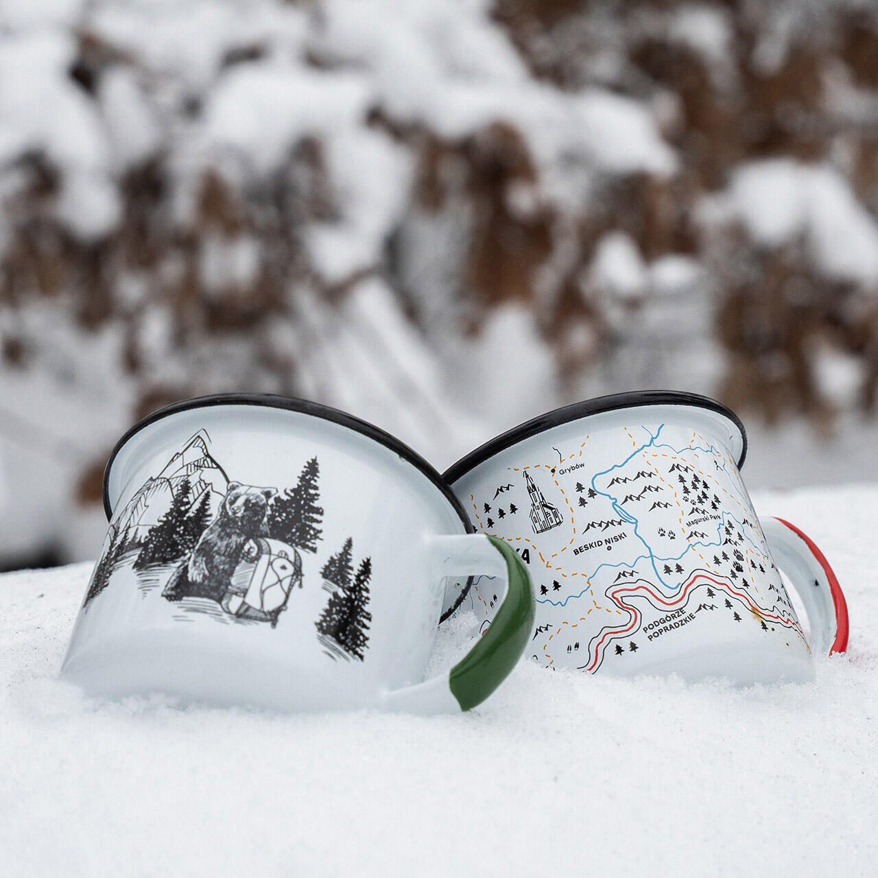 Kubek emaliowany Alpinus mapa biały 0,35l 4/4