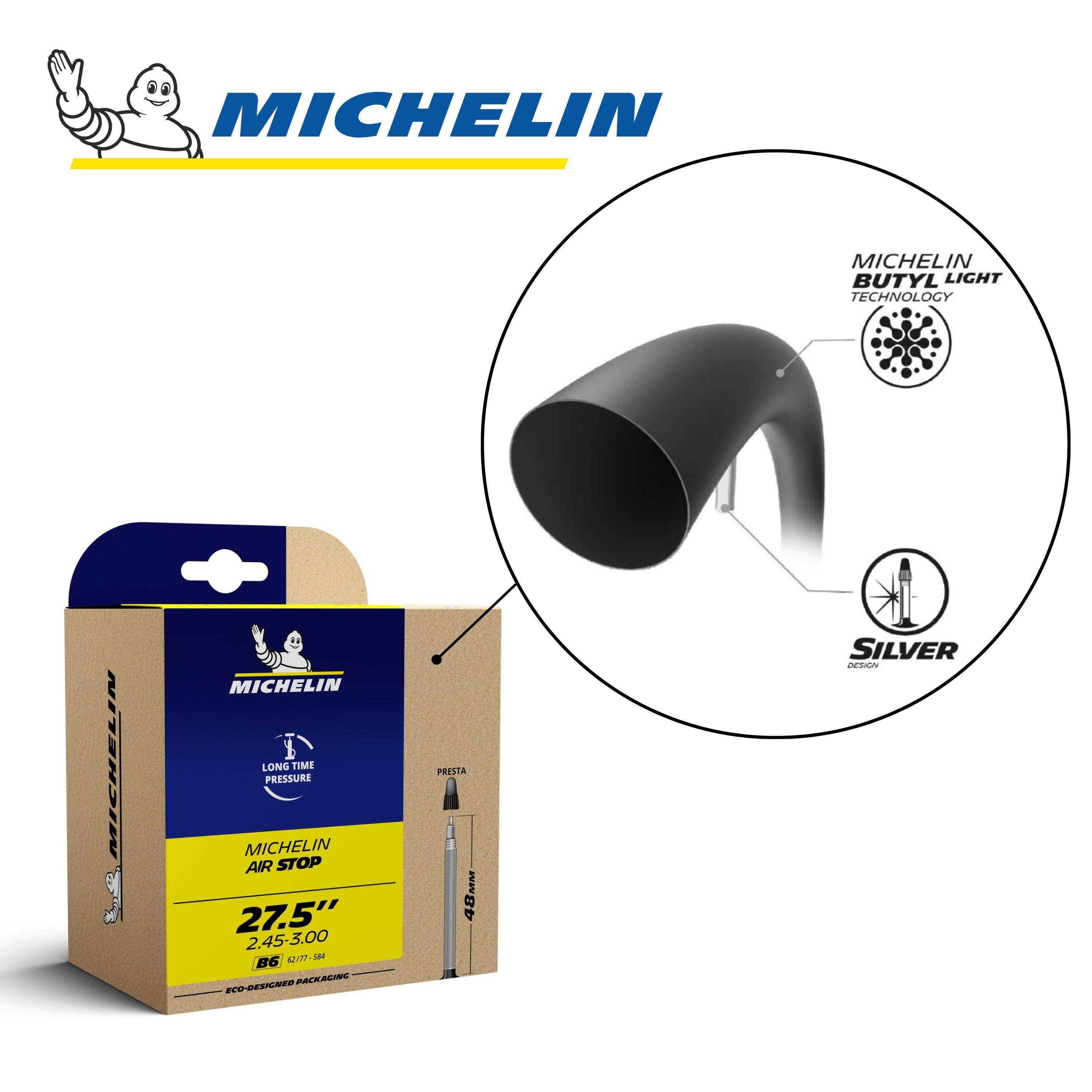 Lot de 2 chambres à air VTT 27,5 pouces AIRSTOP B6 Butyl compatible ville 3/4