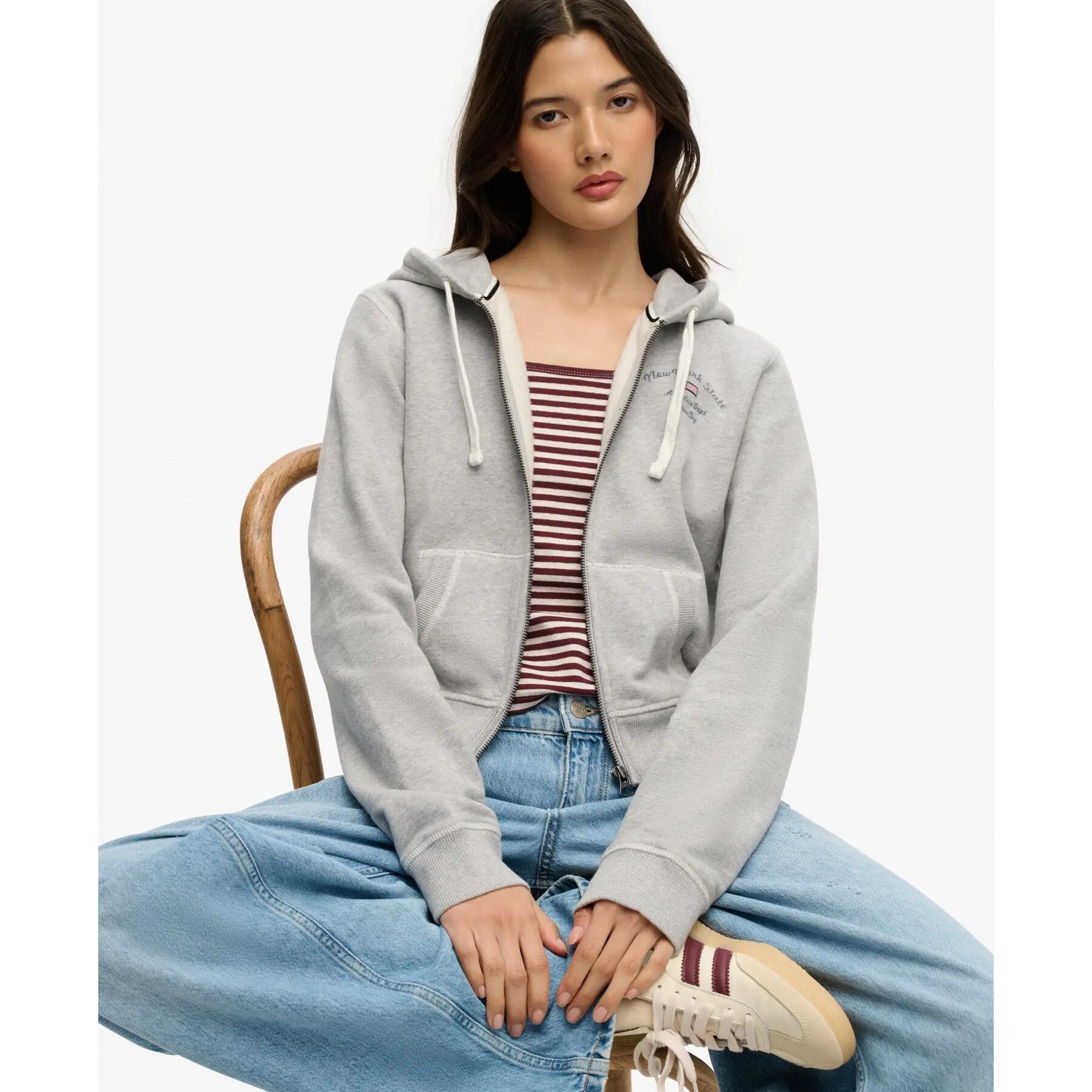 Women's zip-up hoodie Superdry Athletic Essentials 3/6