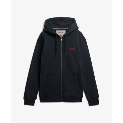 Superdry essential logo halve geborstelde zip hoodie – icy blue marl