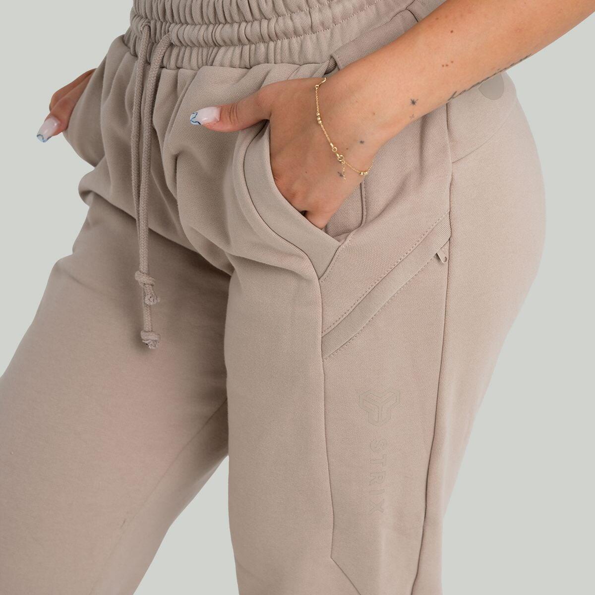Donna fitness joggers elastico in vita Taupe 2/6