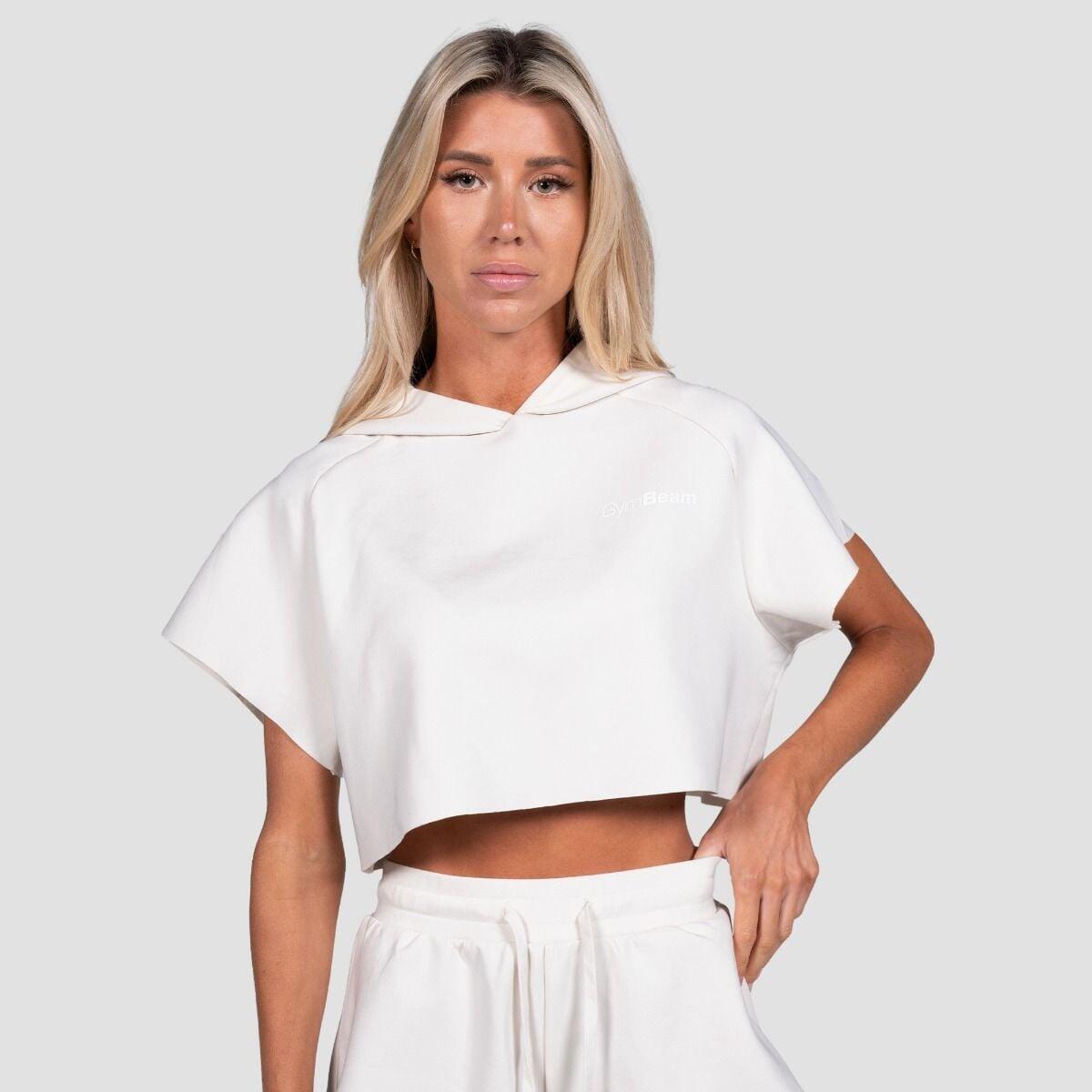 Felpa donna palestra cropped crema Relay 5/7