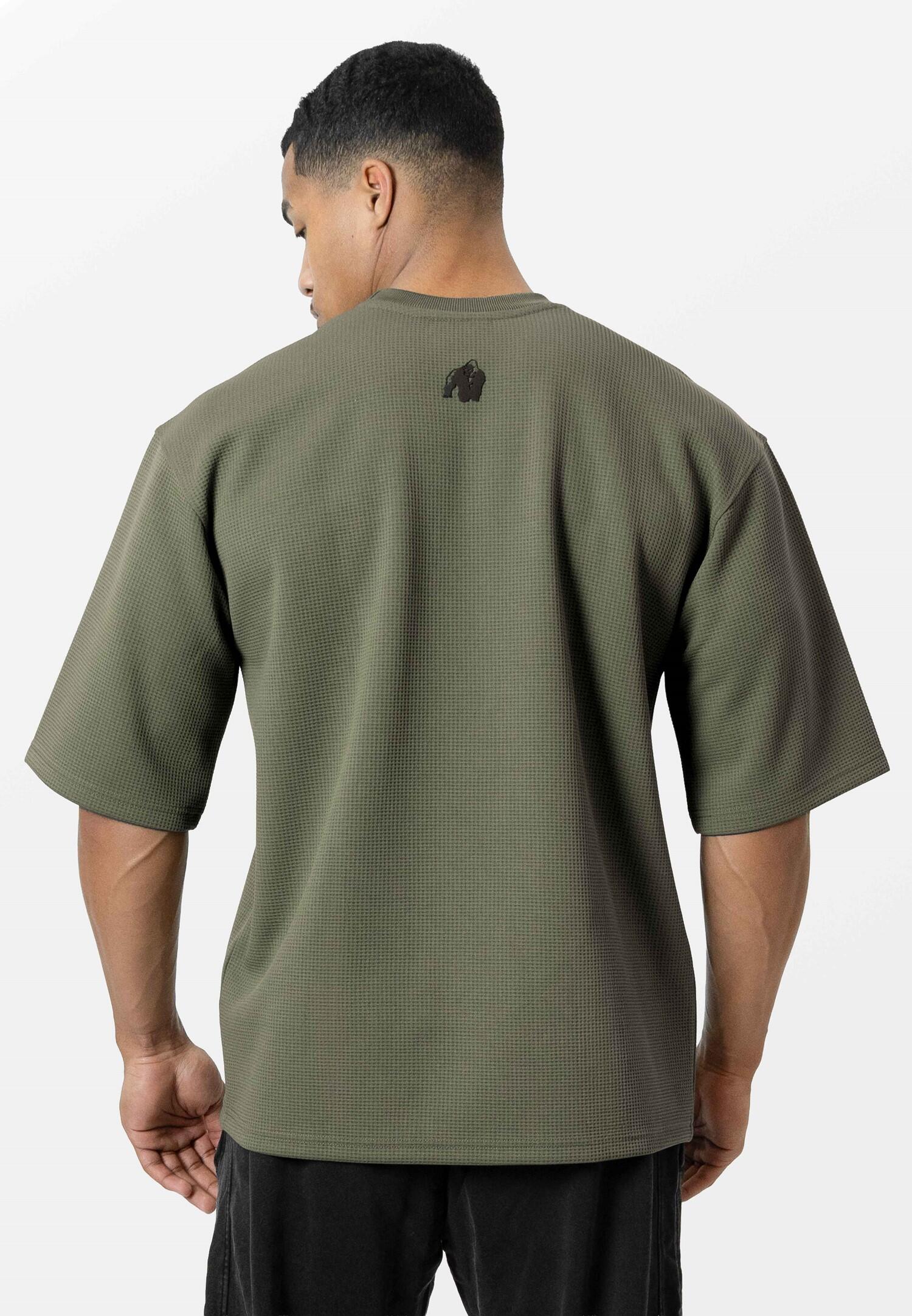Idaho De gran tamaño Waffle Camiseta - ejercito verde 4/6