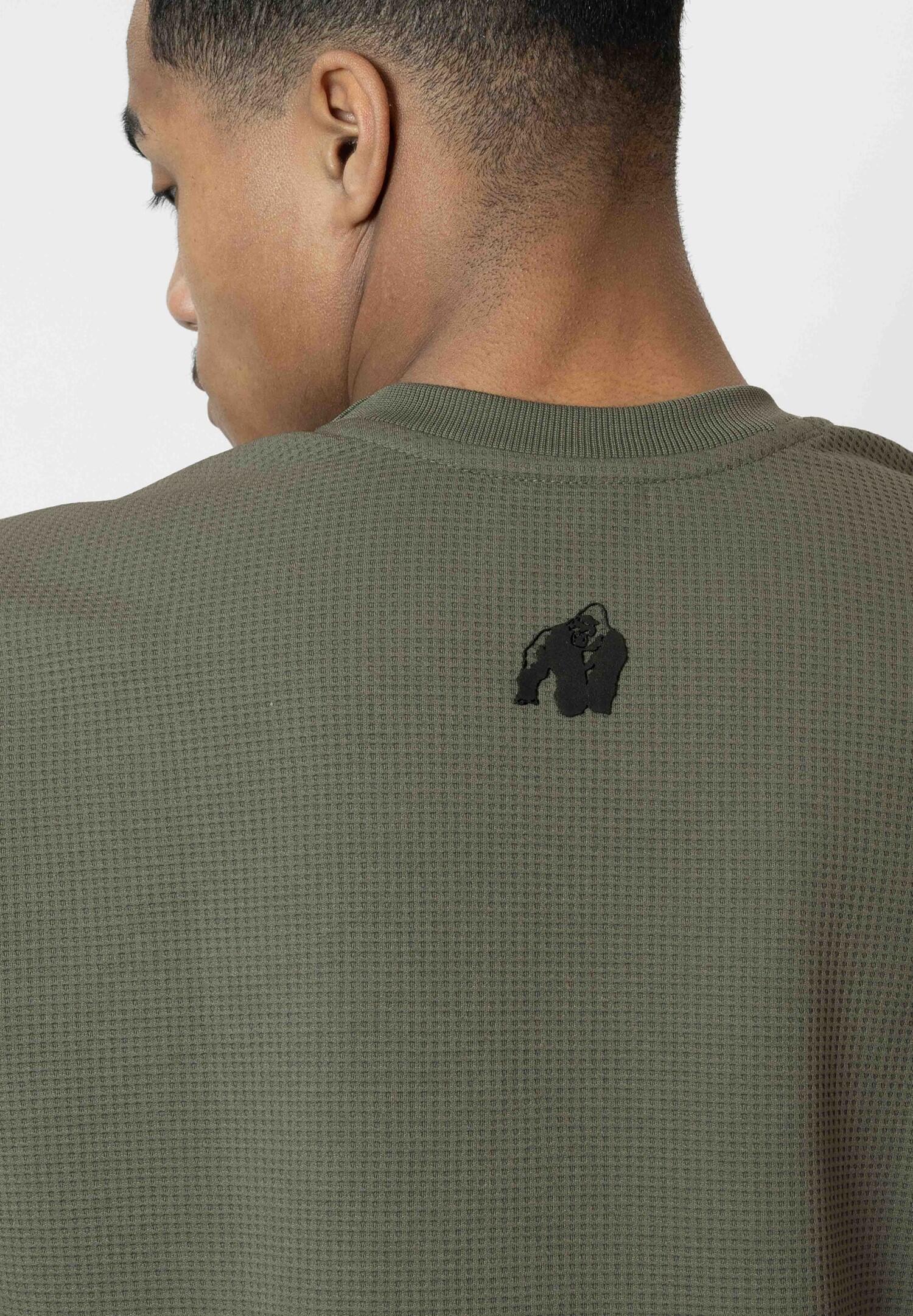 Idaho De gran tamaño Waffle Camiseta - ejercito verde 6/6
