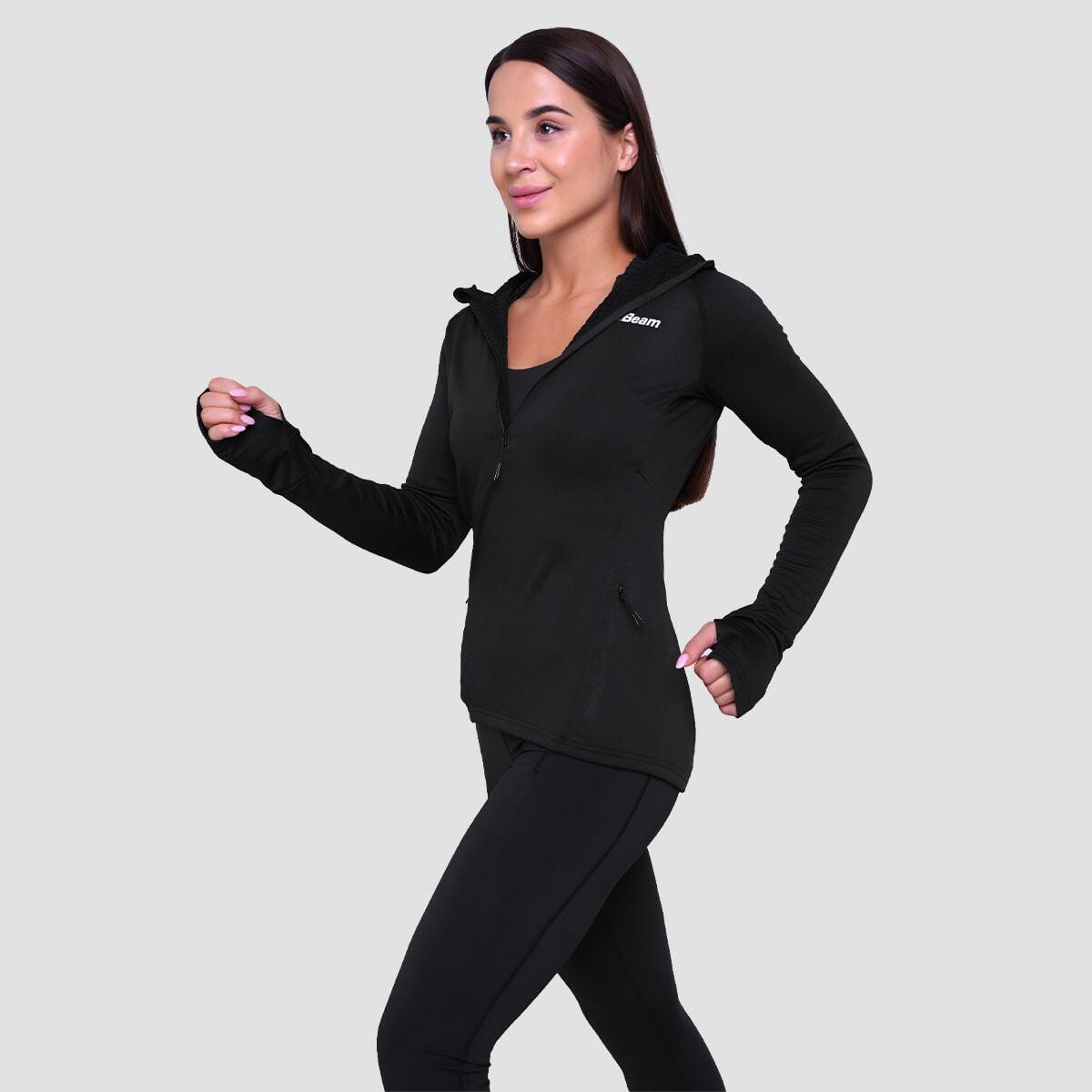 Donna felpa con zip Black Pulse Running 5/7