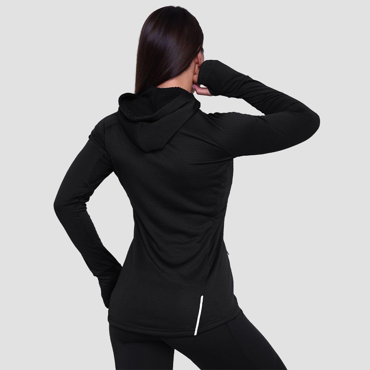 Donna felpa con zip Black Pulse Running 2/7