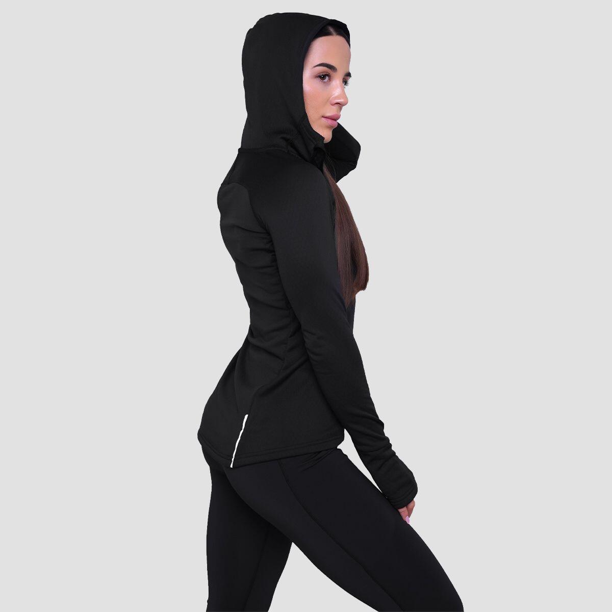 Donna felpa con zip Black Pulse Running 4/7