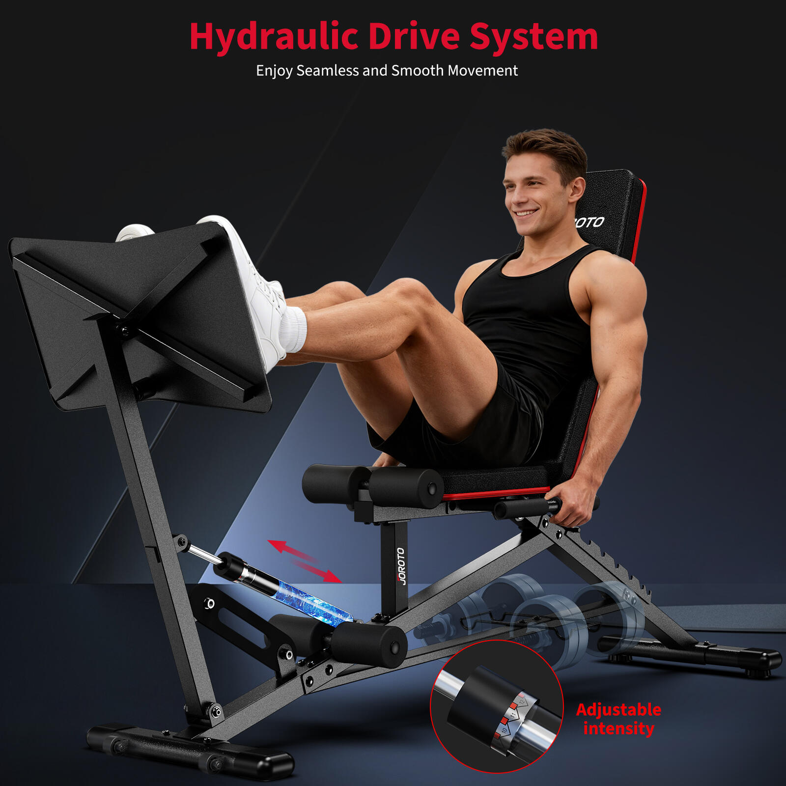 JM35 Banc de Musculation avec Presse à Cuisse, 9 Positions Réglables pour Haltèr 2/7