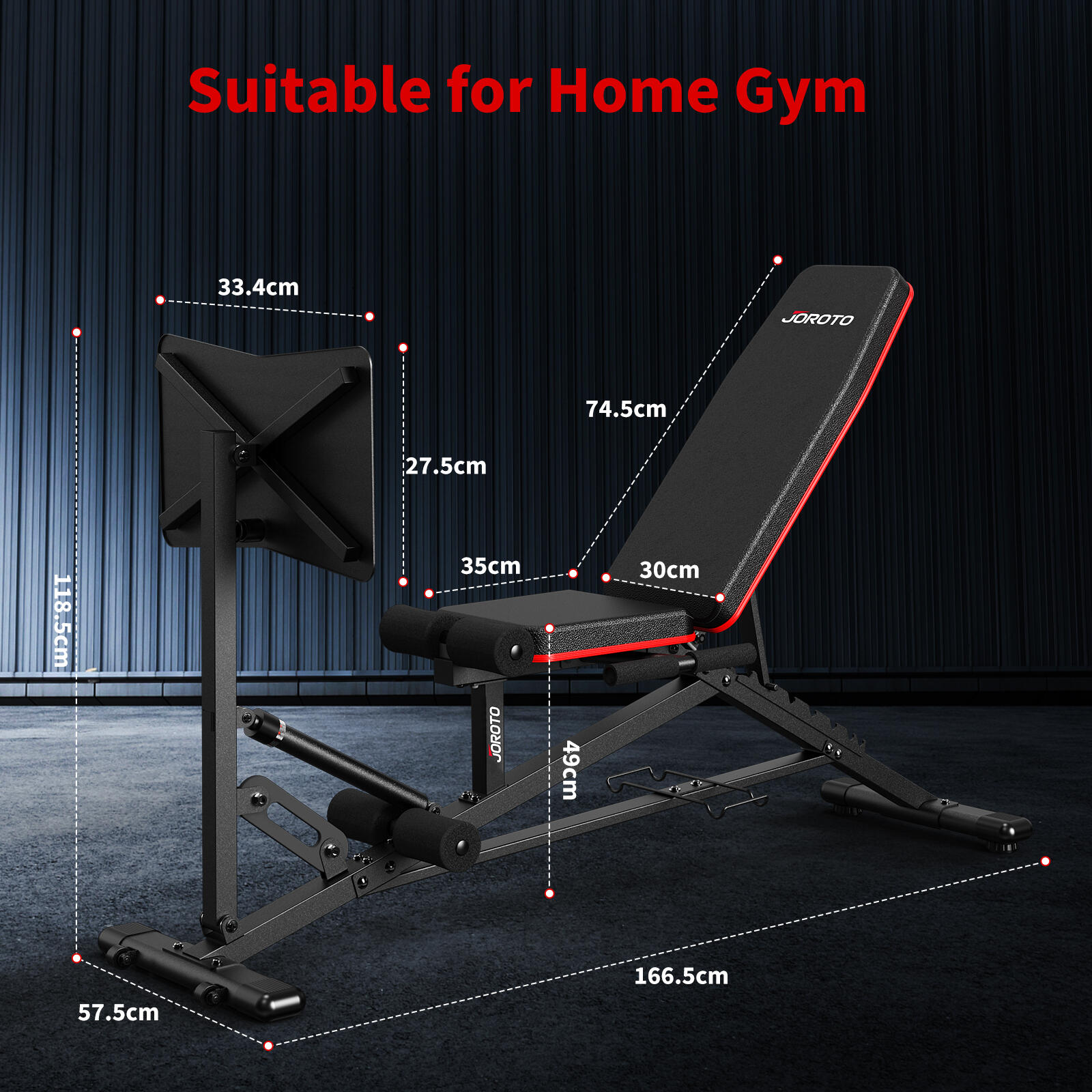 JM35 Banc de Musculation avec Presse à Cuisse, 9 Positions Réglables pour Haltèr 7/7