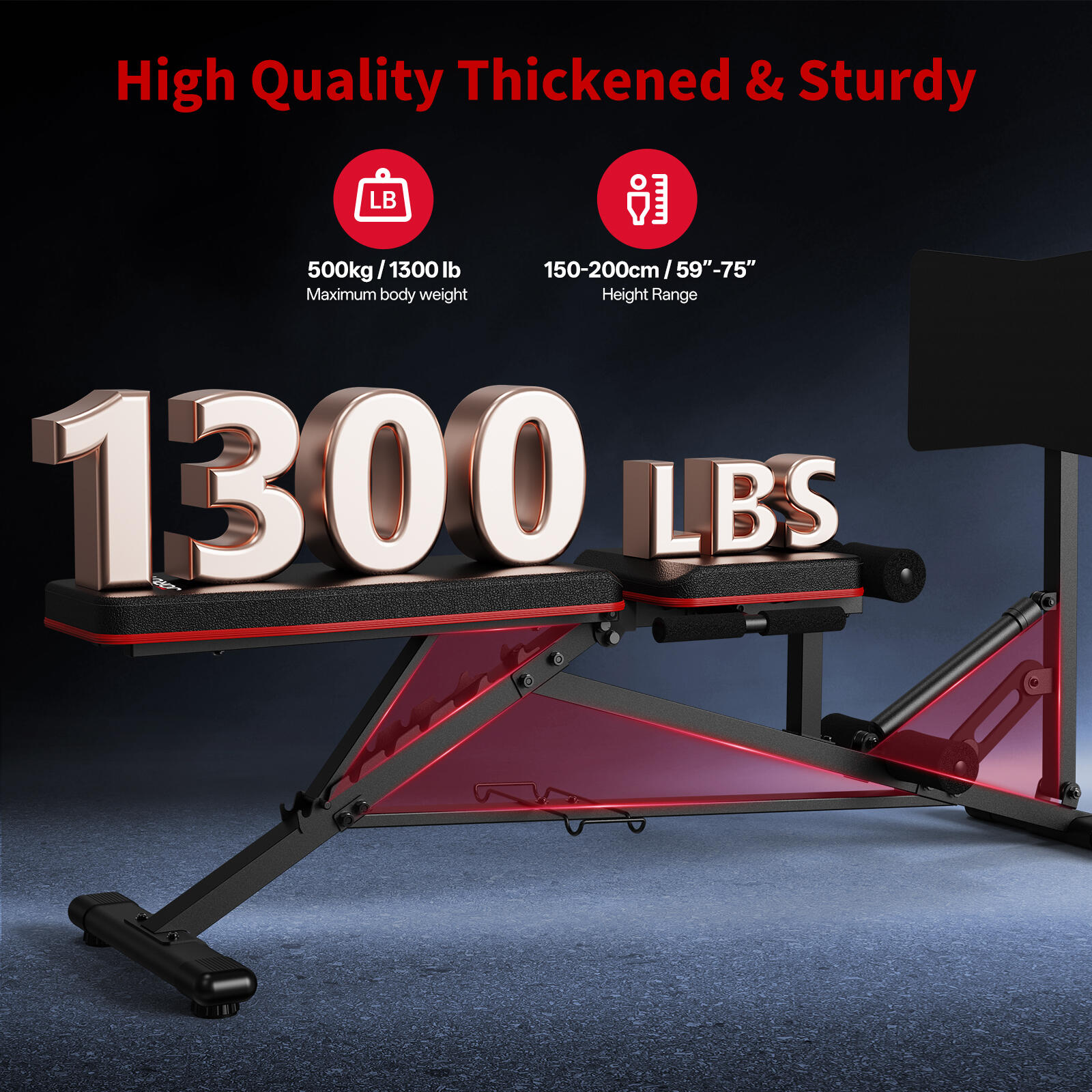 JM35 Banc de Musculation avec Presse à Cuisse, 9 Positions Réglables pour Haltèr 6/7