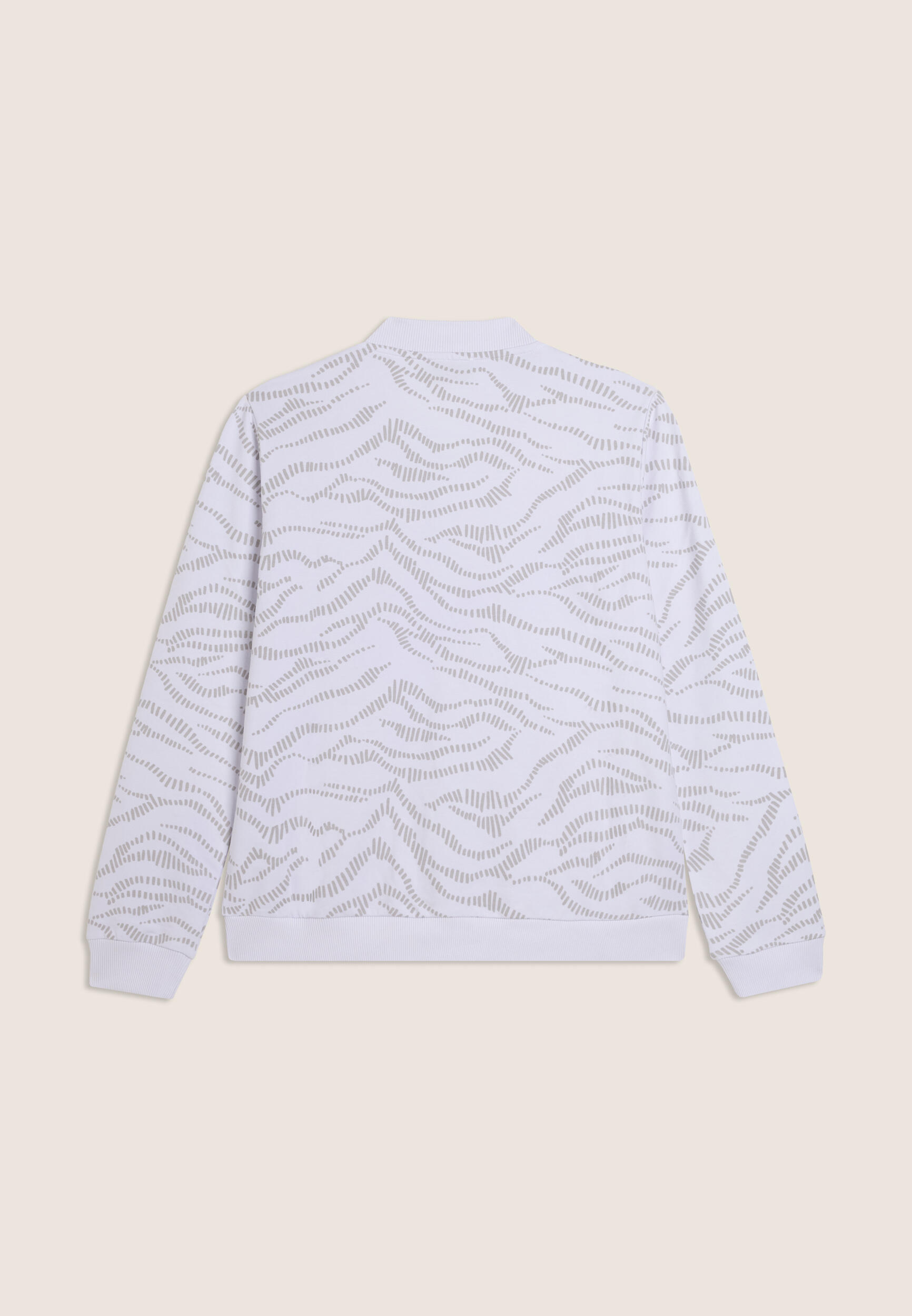 Felpa Zip con Collo Bomber e Motivo Grafico 2/3