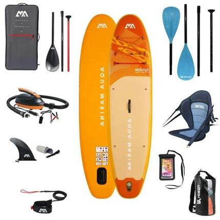 Set mit aufblasbarem Kajak und Paddel Aqua Marina Fusion 10’10 – umbaubar