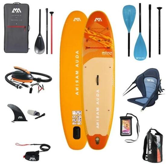 Set mit aufblasbarem Kajak und Paddel Aqua Marina Fusion 10’10 – umbaubar