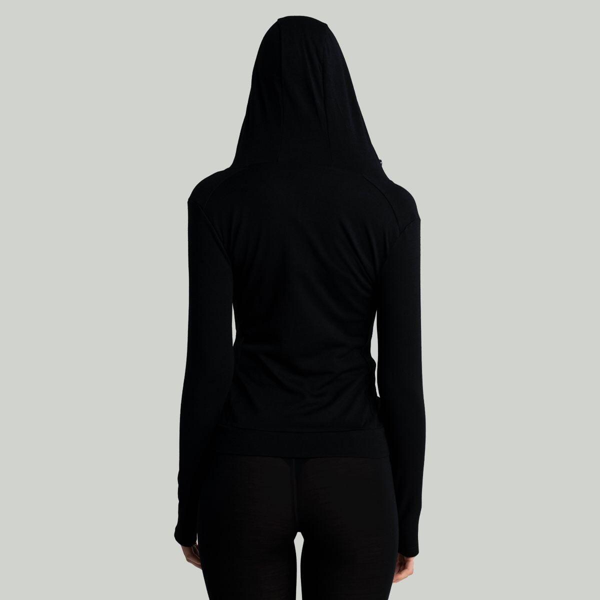 Donna montagna felpa con zip Black MERINO I 3/6