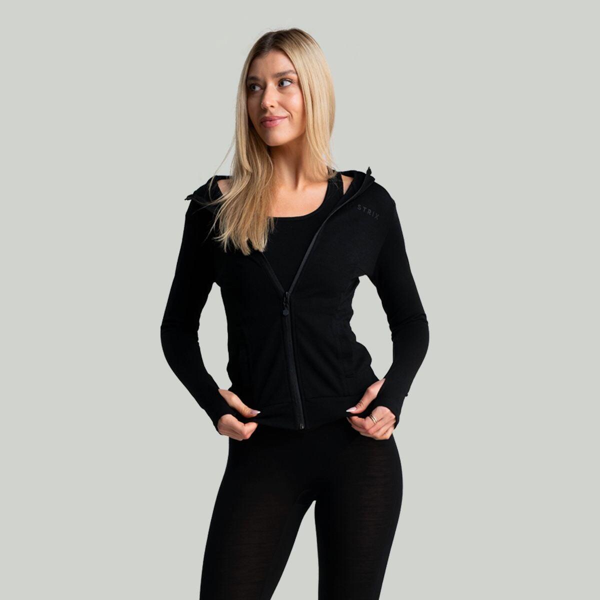 Donna montagna felpa con zip Black MERINO I 4/6