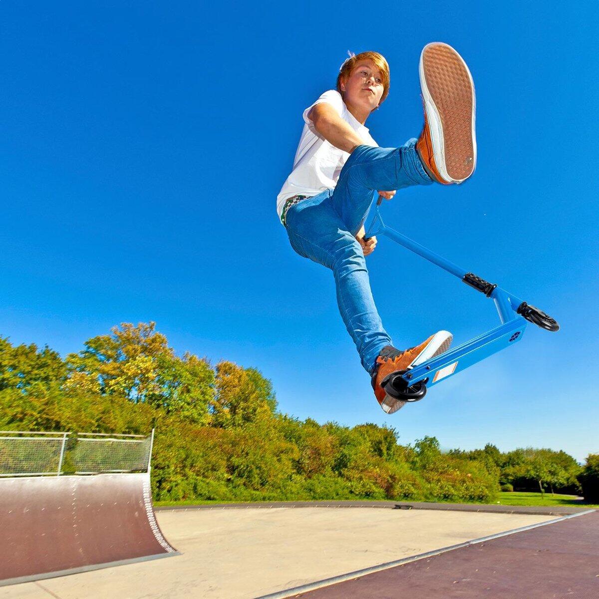StuntRider - stuntstep - 100mm wielen - blauw 3/4