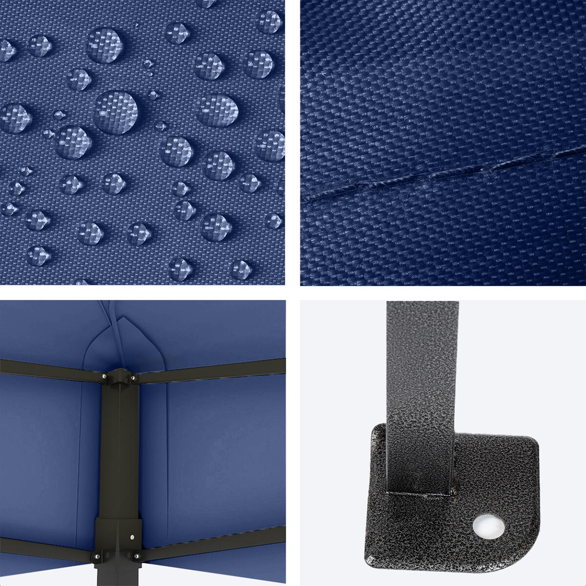 Partytent - paviljoen - 3x4.5 m - easy up - opvouwbaar - donkerblauw 3/4