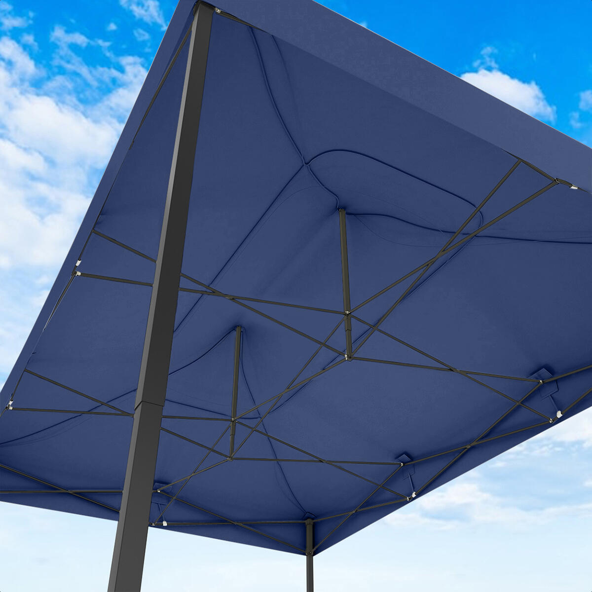Partytent - paviljoen - 3x4.5 m - easy up - opvouwbaar - donkerblauw 2/4