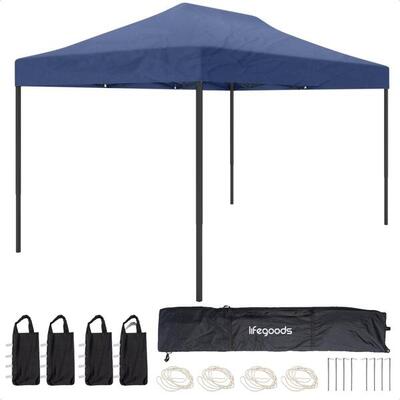 Partytent - paviljoen - 3x4.5 m - easy up - opvouwbaar - donkerblauw