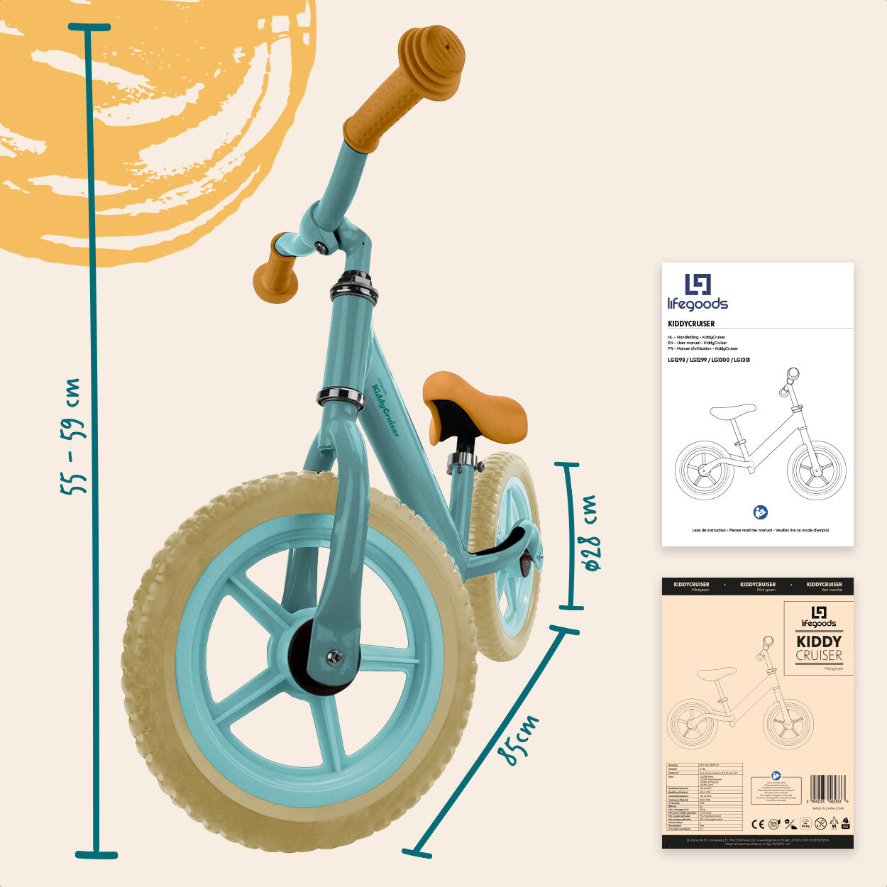 Loopfiets - balance bike - loopfietsje - mintgroen 4/4