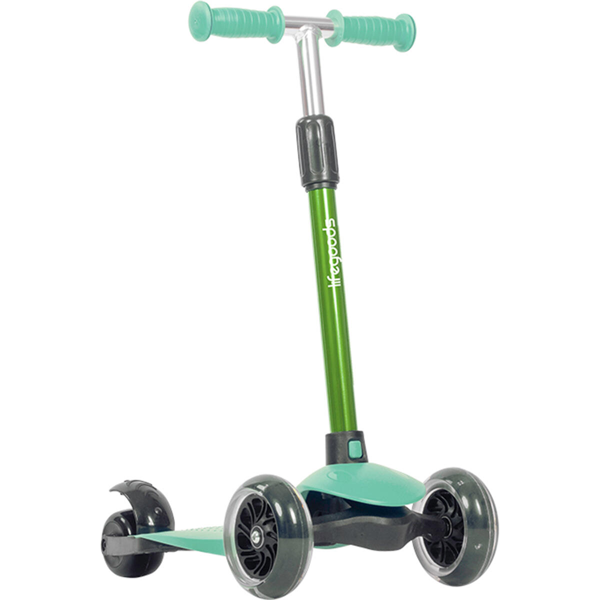 Trottinette enfant - 3 roues lumineuses - hauteur reglable - vert menthe 2/6