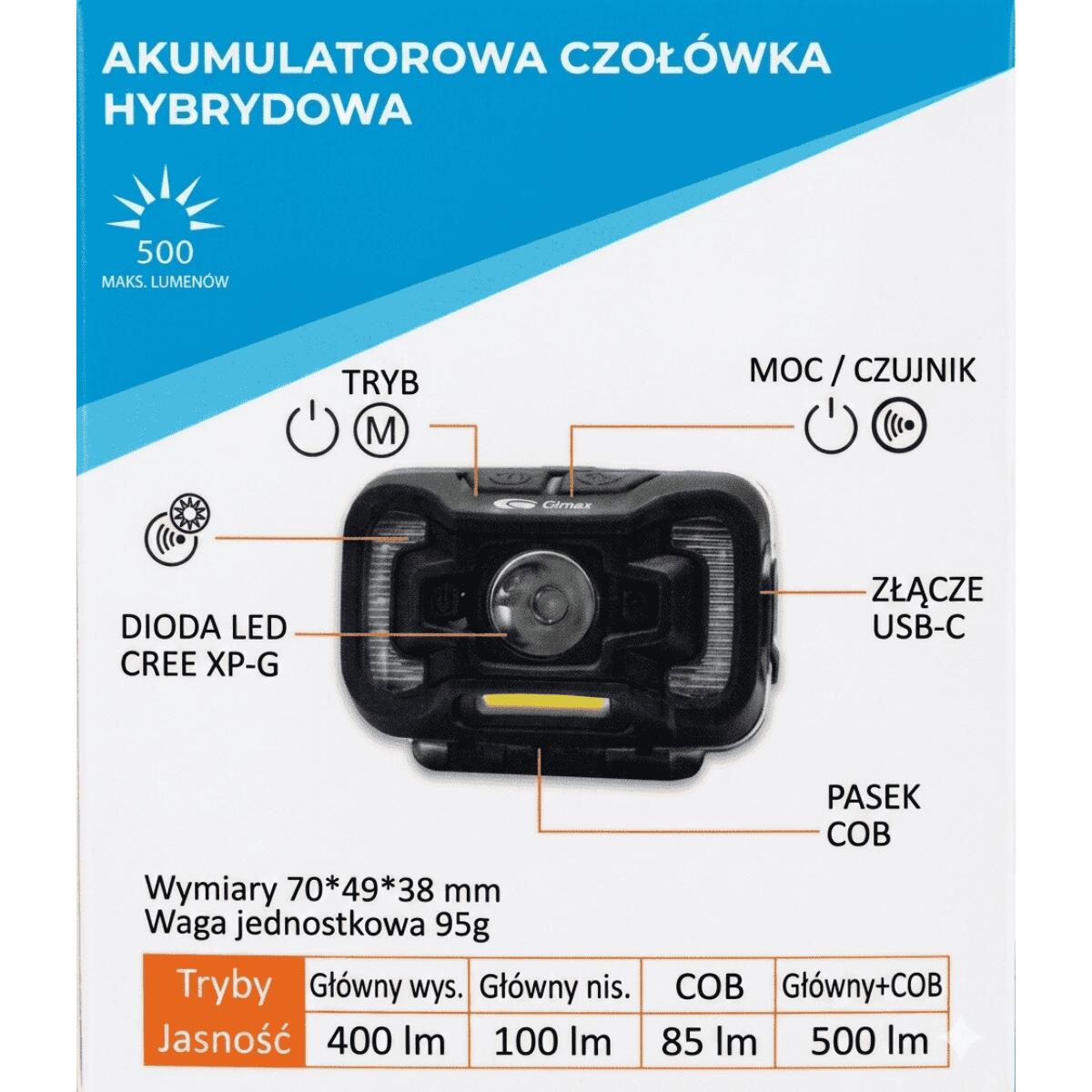 Latarka czołowa Lampa czołowa, czołówka Climax Vision 500 lm 3/3