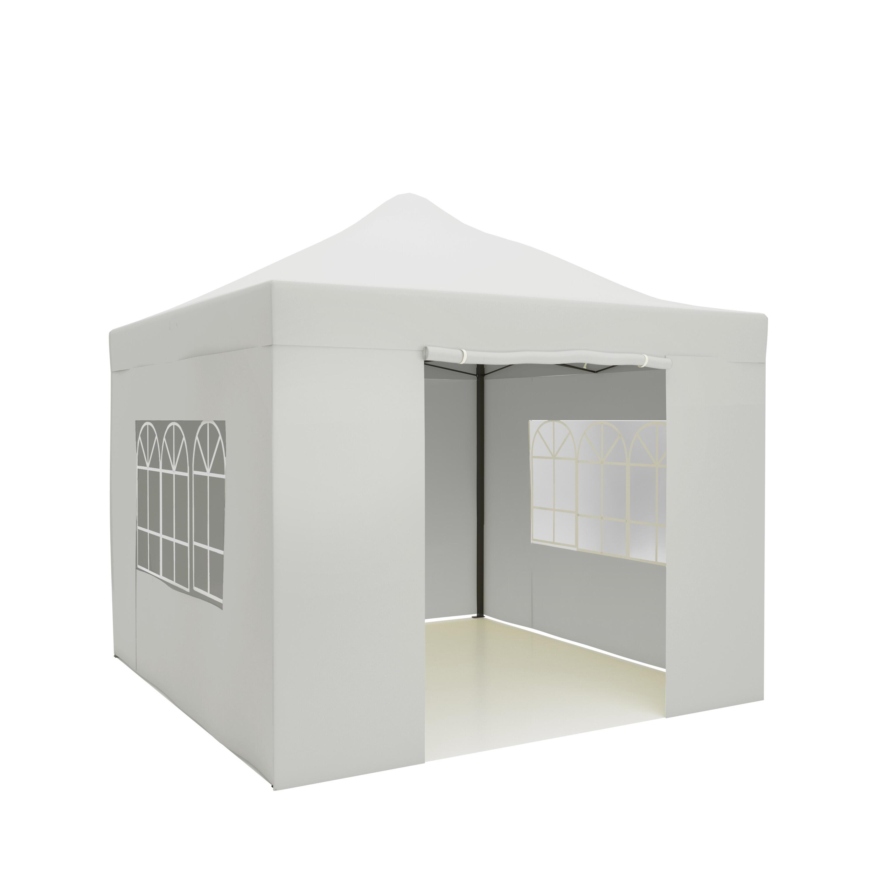 Partytent - 3x3 m - zijwanden - easy up - paviljoen - opvouwbaar - wit 3/5