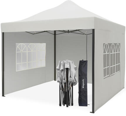 Partytent - 3x3 m - zijwanden - easy up - paviljoen - opvouwbaar - wit