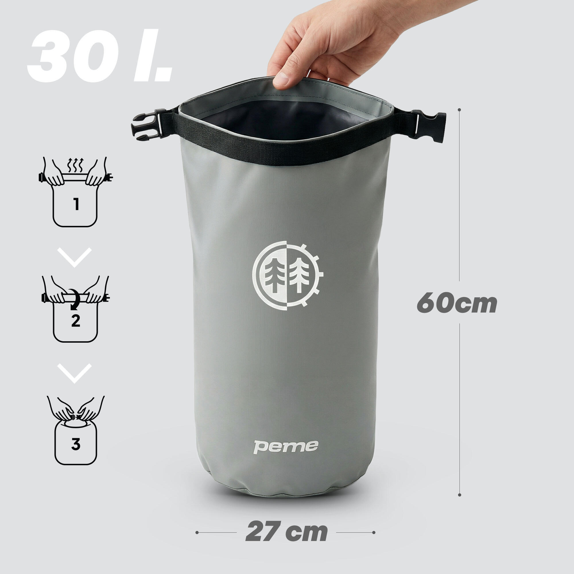 Bolsa de transporte Dry Bag para SUP impermeable 30L 3/7