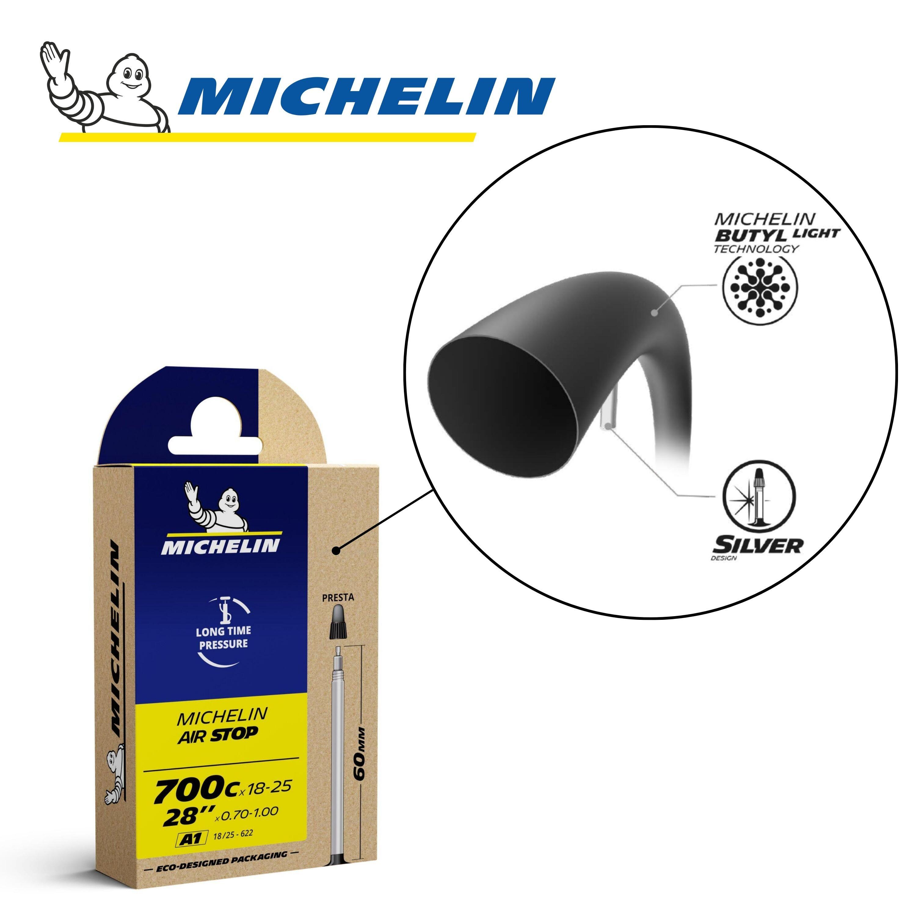 Lot de 2 Chambres à Air Vélo Route 700C 18-25 A1 AIRSTOP en Butyl 3/4