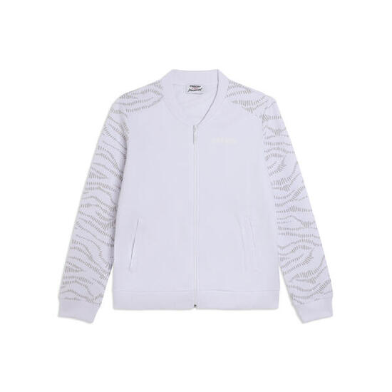 Felpa Zip con Collo Bomber e Motivo Grafico