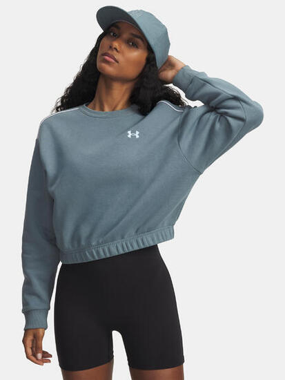 Bluza Damska Under Armour Sportowa Krótka UA Rival Fleece Piped Crew