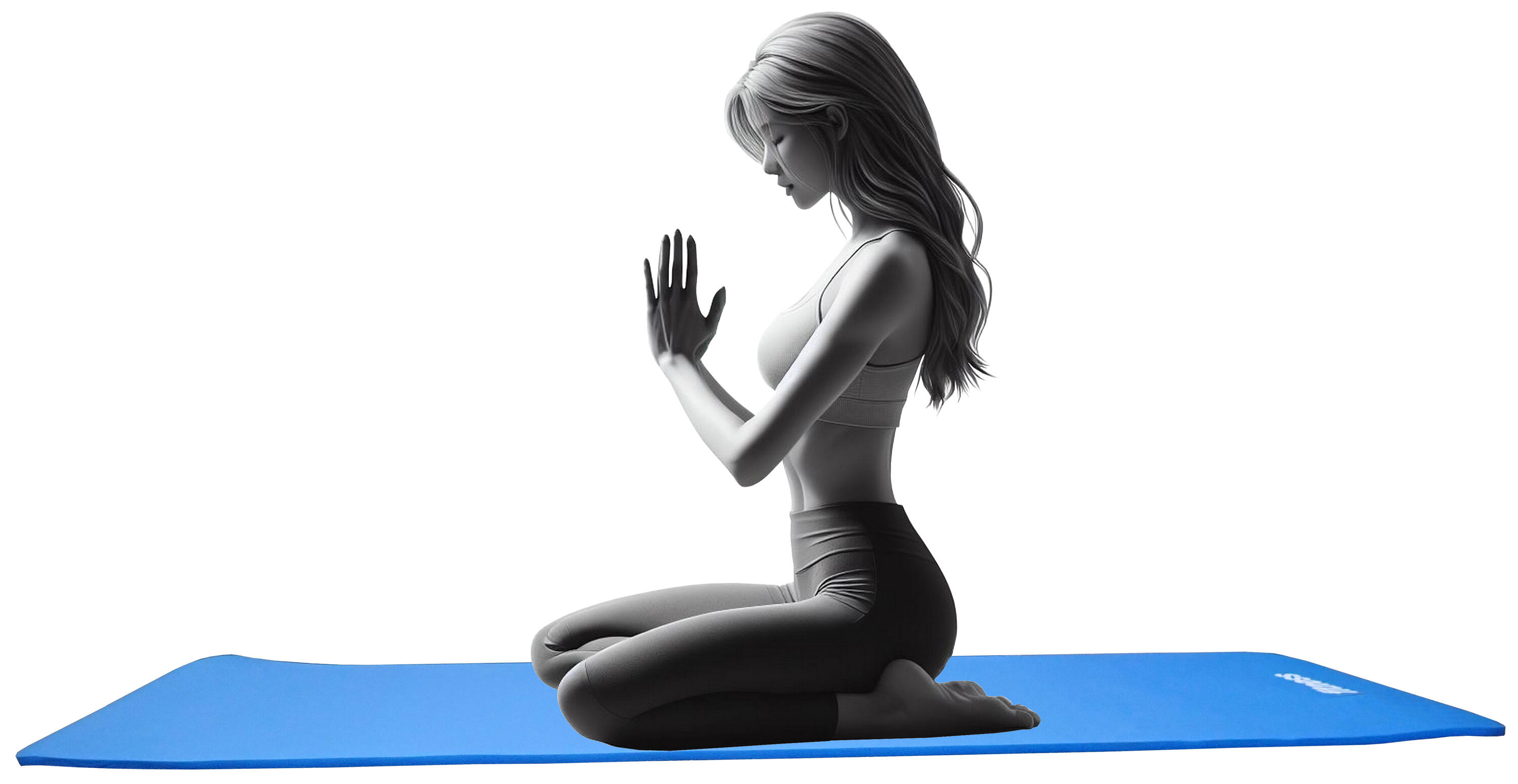 Gymnastikmatte NBR 183x60x1,2 cm, BLAU 3/3