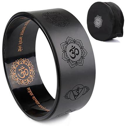 Roue de yoga et fitness eco-pu similcuir 7 chakras + sac mandala