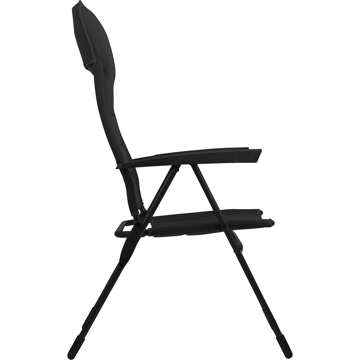 Campingstoel - opvouwbaar - 120kg draagvermogen - verstelbaar - zwart 5/5