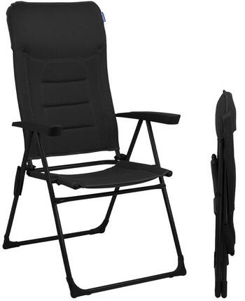 Chaise de camping - pliable - charge max. 120kg - reglable - noir