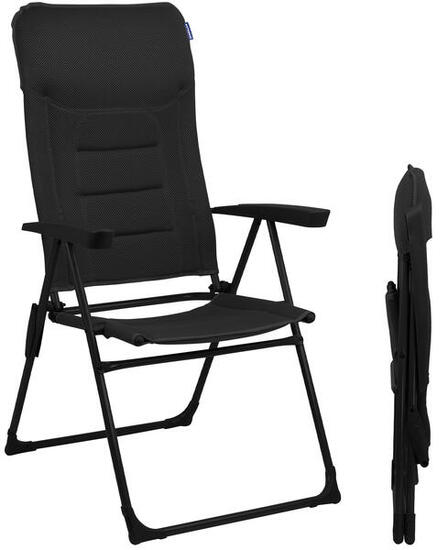 Chaise de camping - pliable - charge max. 120kg - reglable - noir