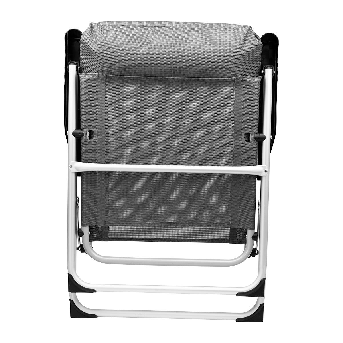 Campingstoel - opvouwbaar - 110kg draagvermogen - verstelbaar - grijs 5/5