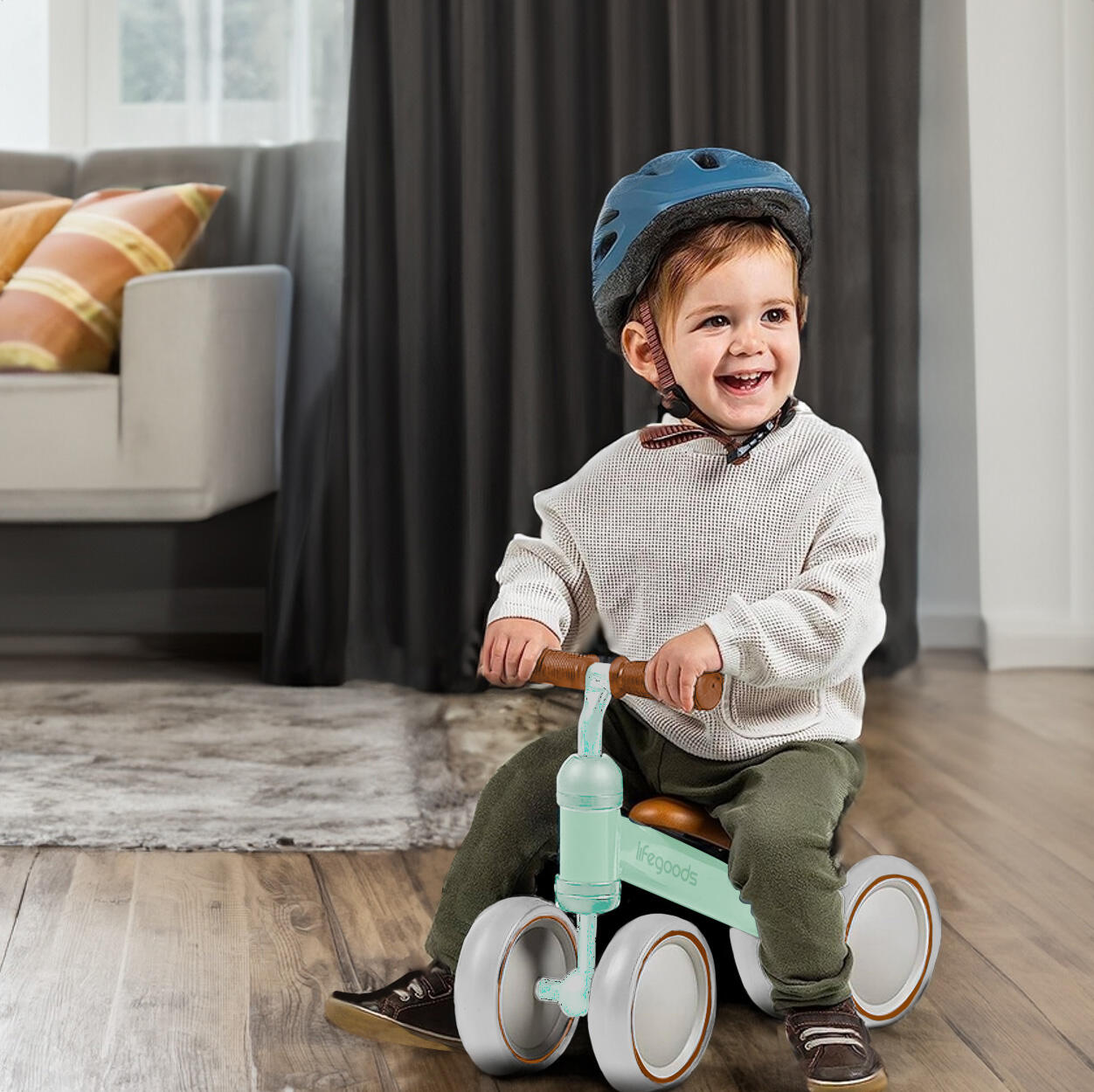 Draisienne - trottinette enfant - vert pastel 3/4