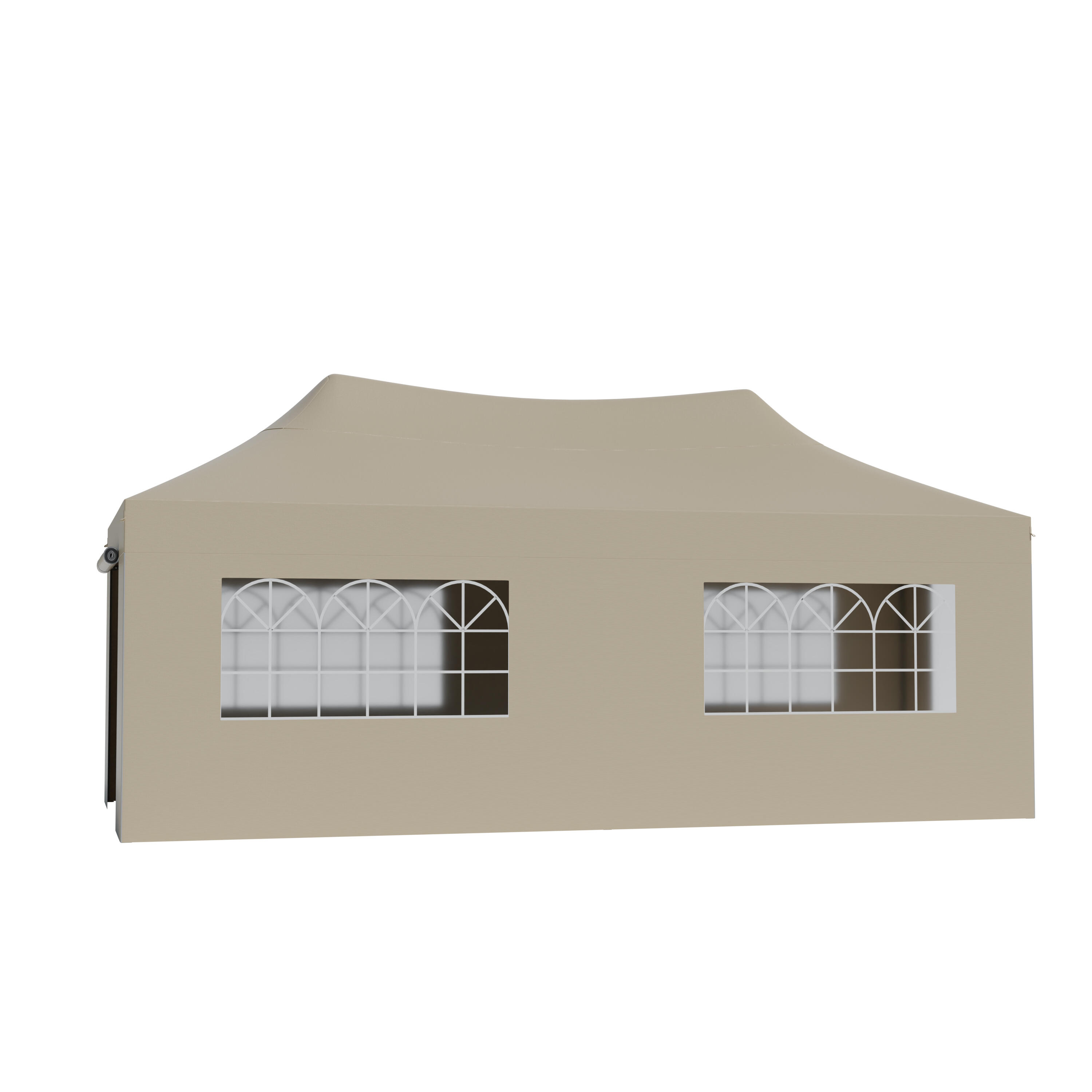 Partytent - paviljoen - 3x6 m - zijwanden - easy up - opvouwbaar - beige 3/5