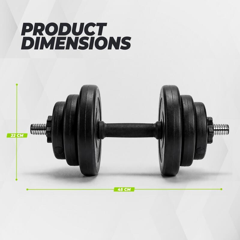 Set Gantere VirtuFit Ajustabile Cast Iron - Vinyl - 2 x 14 kg (28 kg)