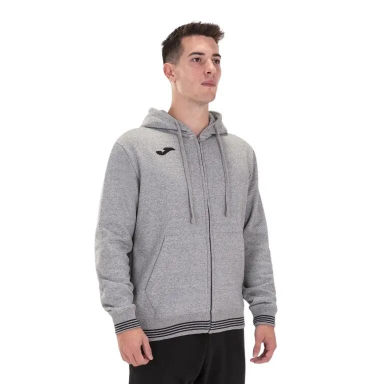 Chaqueta Con Capucha Fútbol Niños Joma Campus III Gris Melange 3/5