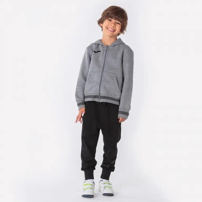 Chaqueta Con Capucha Fútbol Niños Joma Campus III Gris Melange 2/5