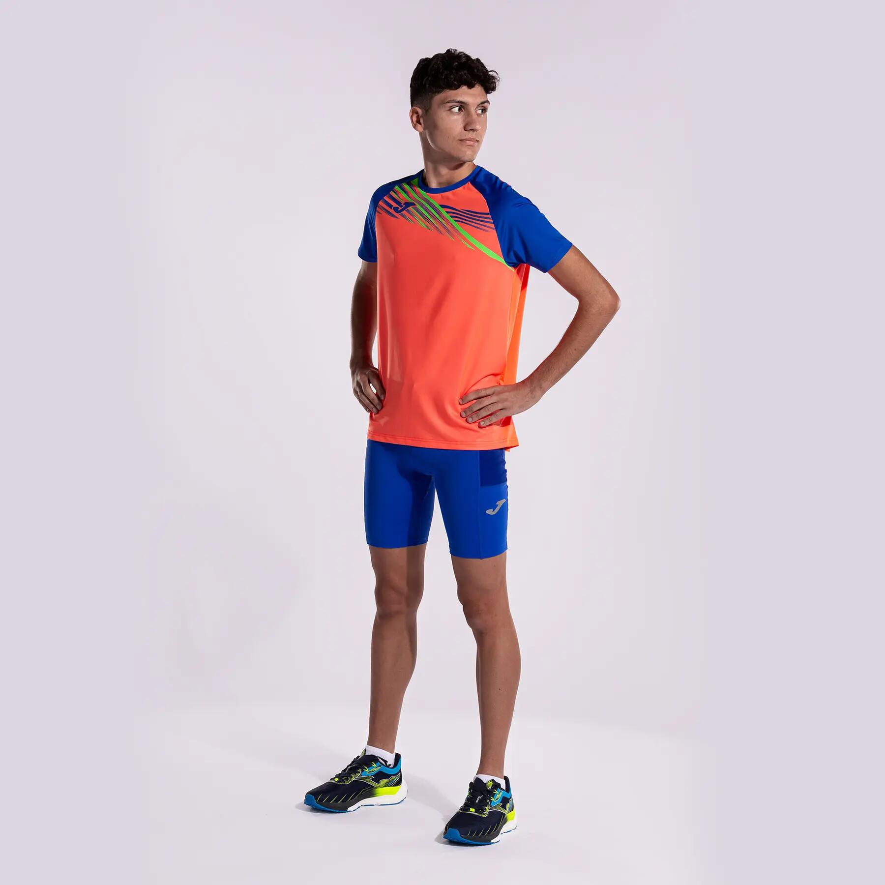 Camiseta Manga Corta Running Hombre Joma Elite X Coral Flúor 4/7
