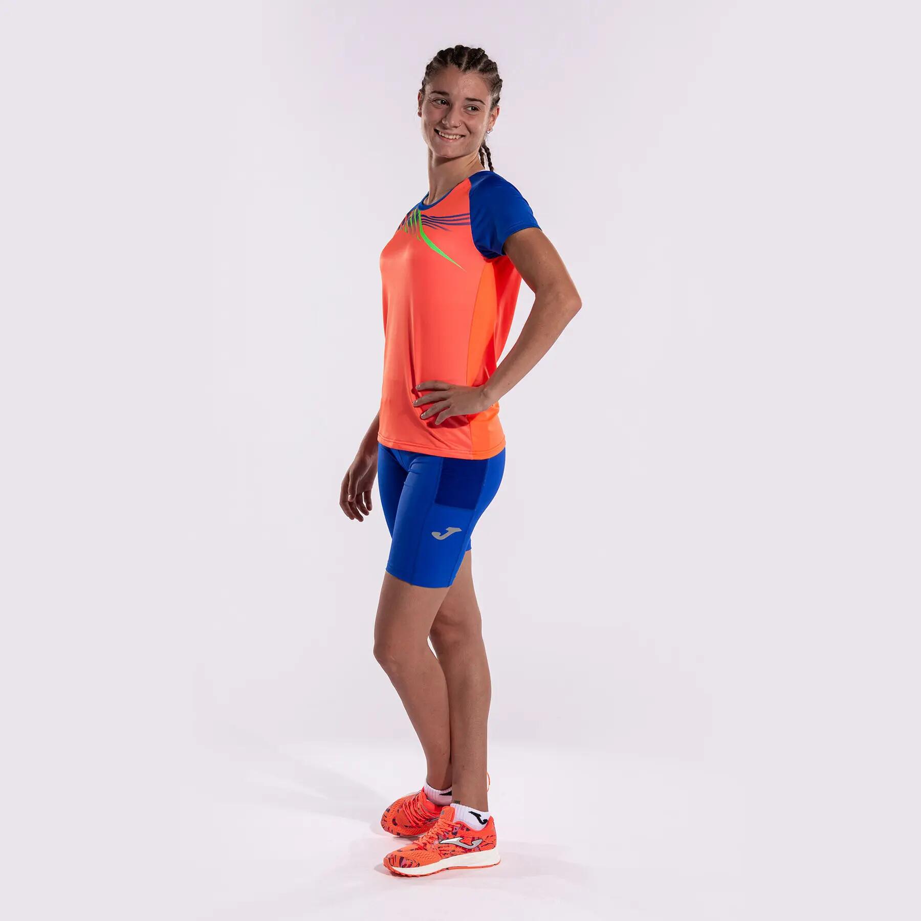 Maillot Manches Courtes Running Femme Joma Elite X Corail Fluo 6/7