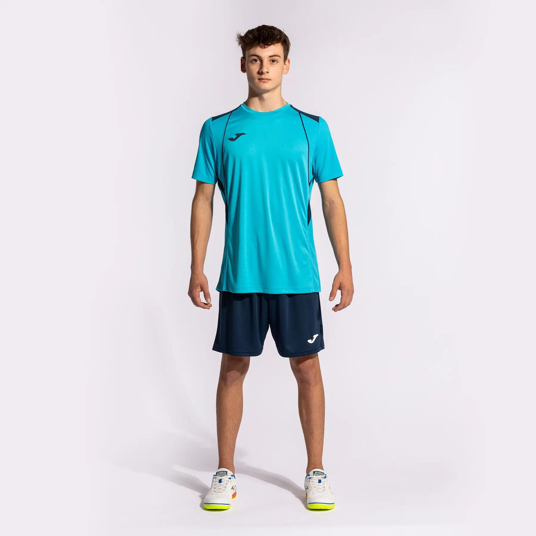 Maillot Manches Courtes Football Homme Joma Championship VII Turquoise Fluo 3/7