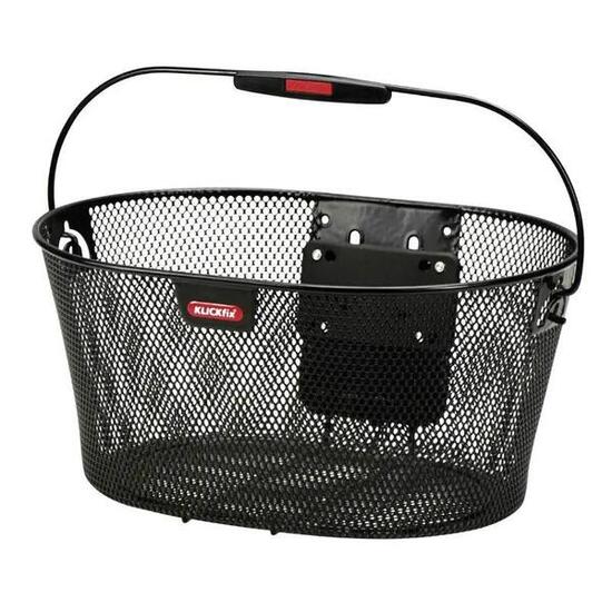 Panier avant acier fil avec anse fixation sur cintre Klickfix Ovalkorb 16L