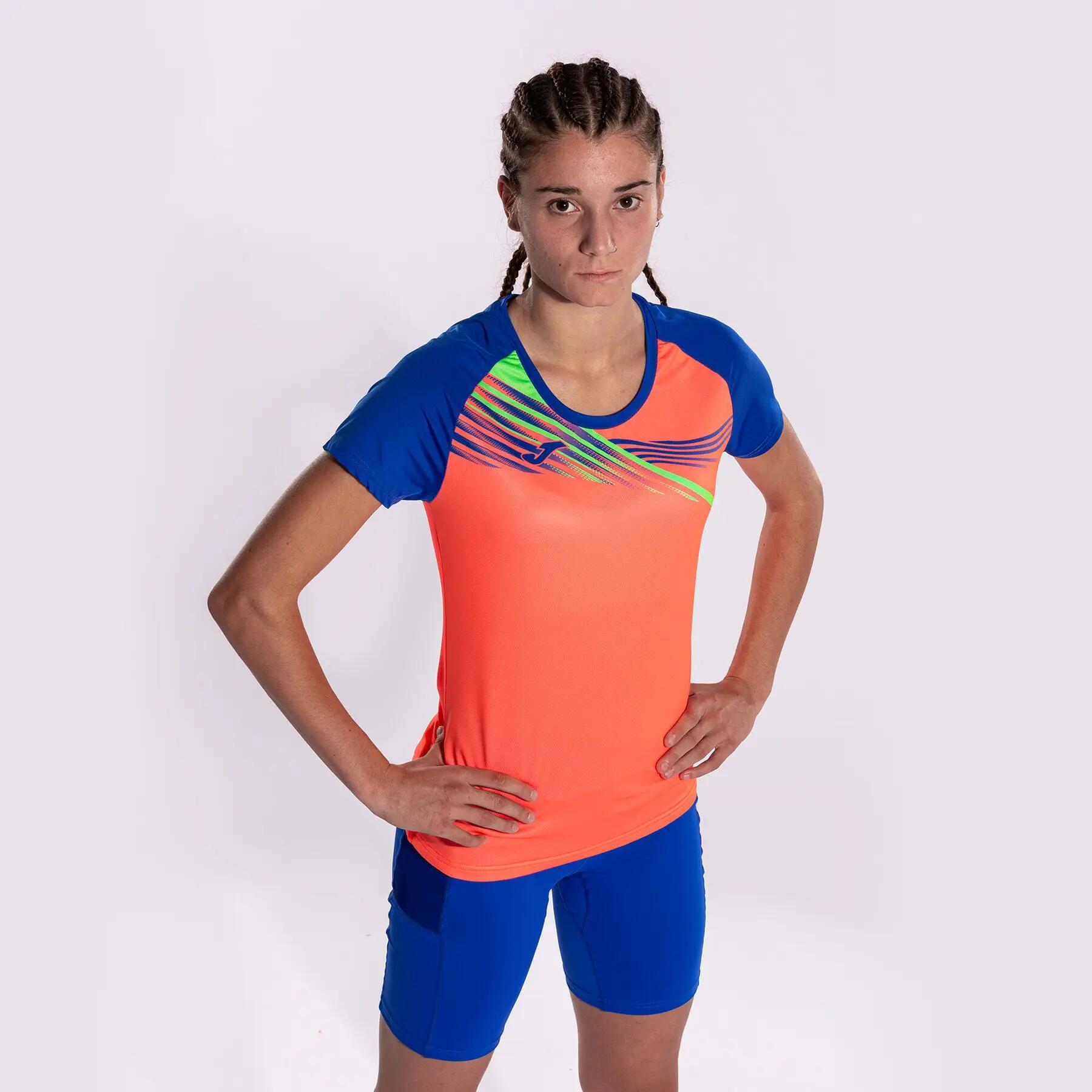Maillot Manches Courtes Running Femme Joma Elite X Corail Fluo 3/7