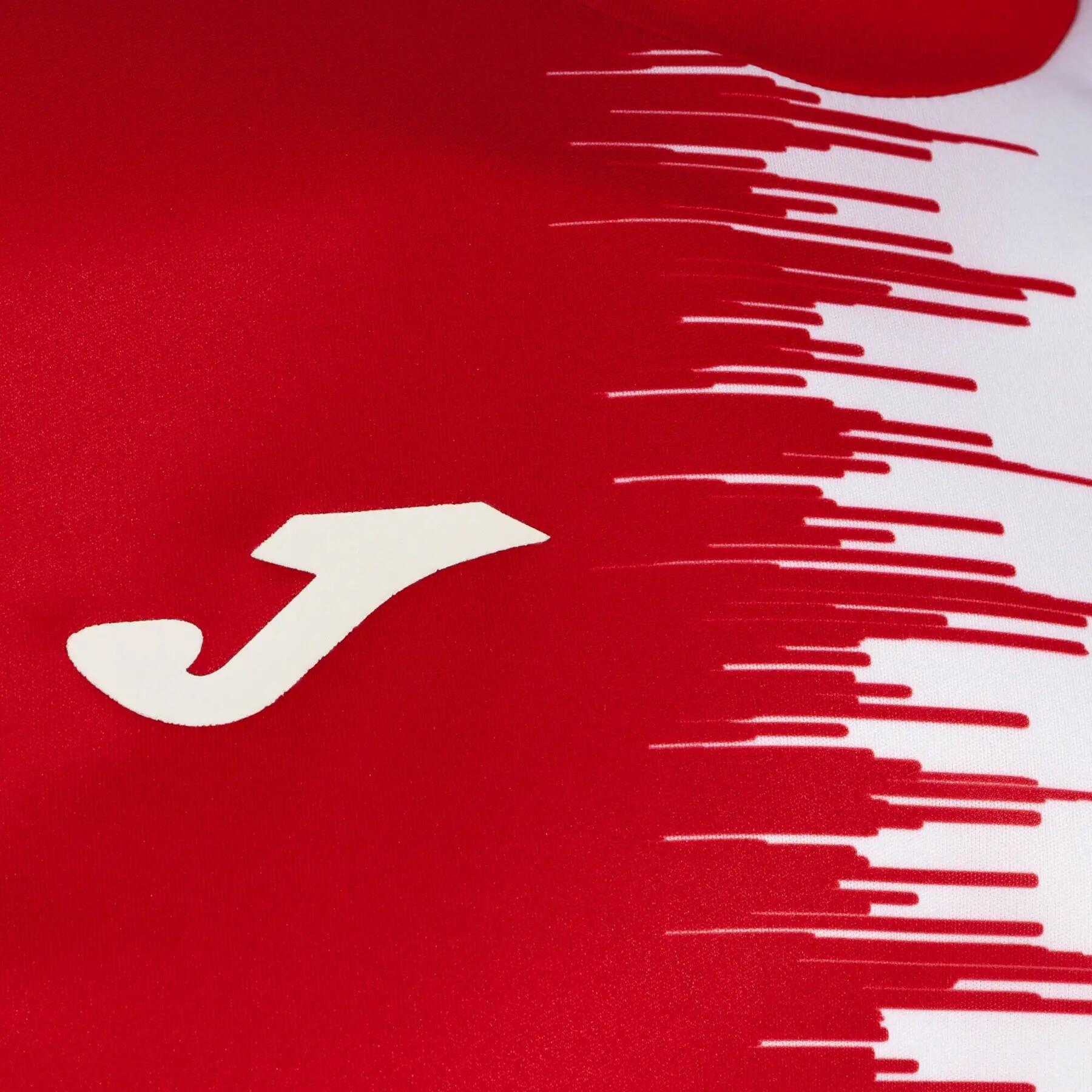 Maillot Manches Courtes Football Homme Joma City II Rouge 3/4