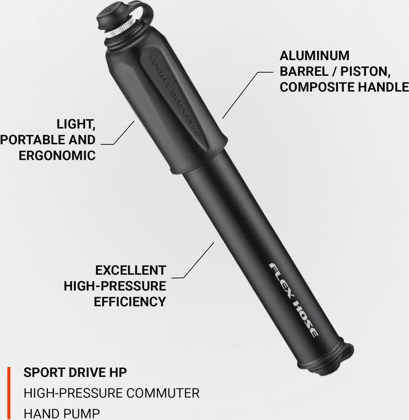 Lezyne Sport Drive HP S 120 psi handpomp zwart 3/5